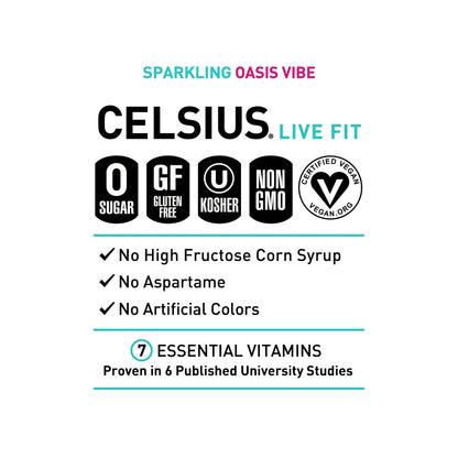 CELSIUS RETRO VIBE Sparkling Sherbet Slush, Sugar Free Energy Drink, 12 Fl Oz (Pack of 12)