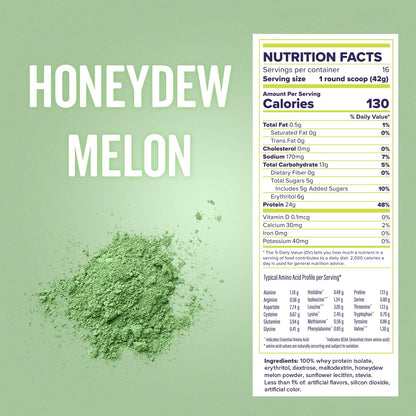 FitBites Boba Tea Protein Whey Protein Isolate (Honeydew Melon), 5.9g BCAAs, Gluten