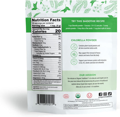 Organic Spirulina & Chlorella Superfood Powder, Vegan, Non-GMO
