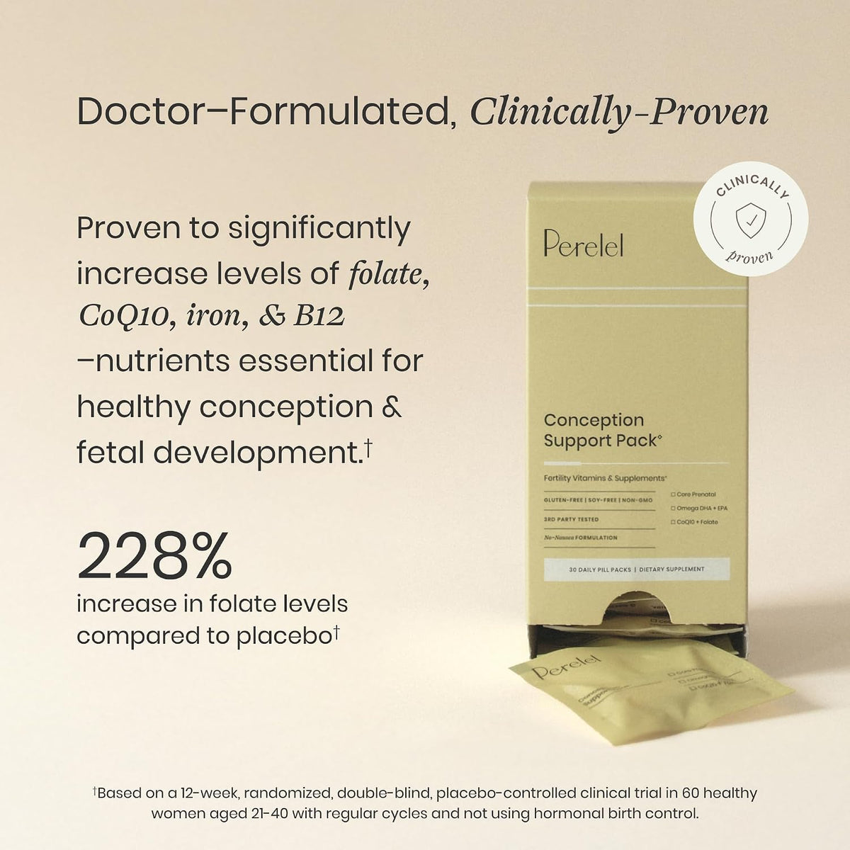 Perelel Conception Support Pack & Hormone Balance Support, Prenatal Multivitamin for Fertility Wellness & Womens Supplement to Support Female Health, 150 Pills