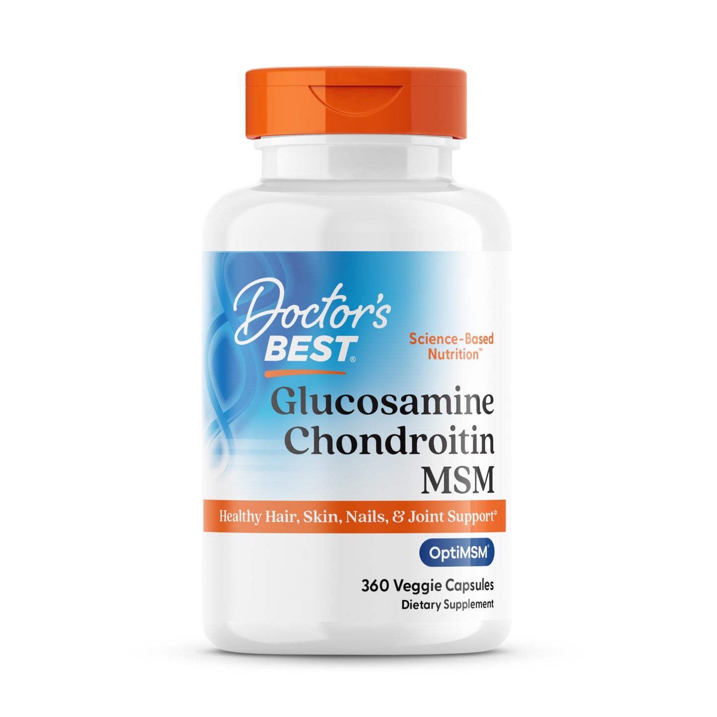 Doctor's BEST Glucosamine Chondroitin MSM - Joint Health Support Supplement for Women & Men, Nutritional Support for Joint Strength, Hair, Skin, & Nails, Gluten Free, Non GMO - 240 Capsules