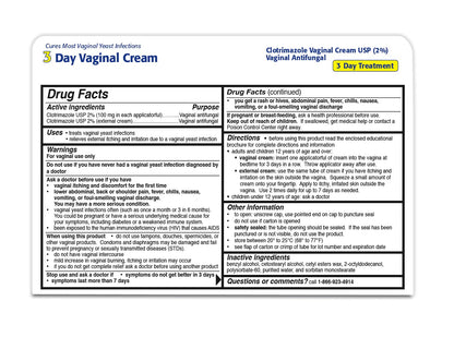 Clotrimazole 3 -Day Vaginal Cream - 0.74 Oz (PACK OF 3)