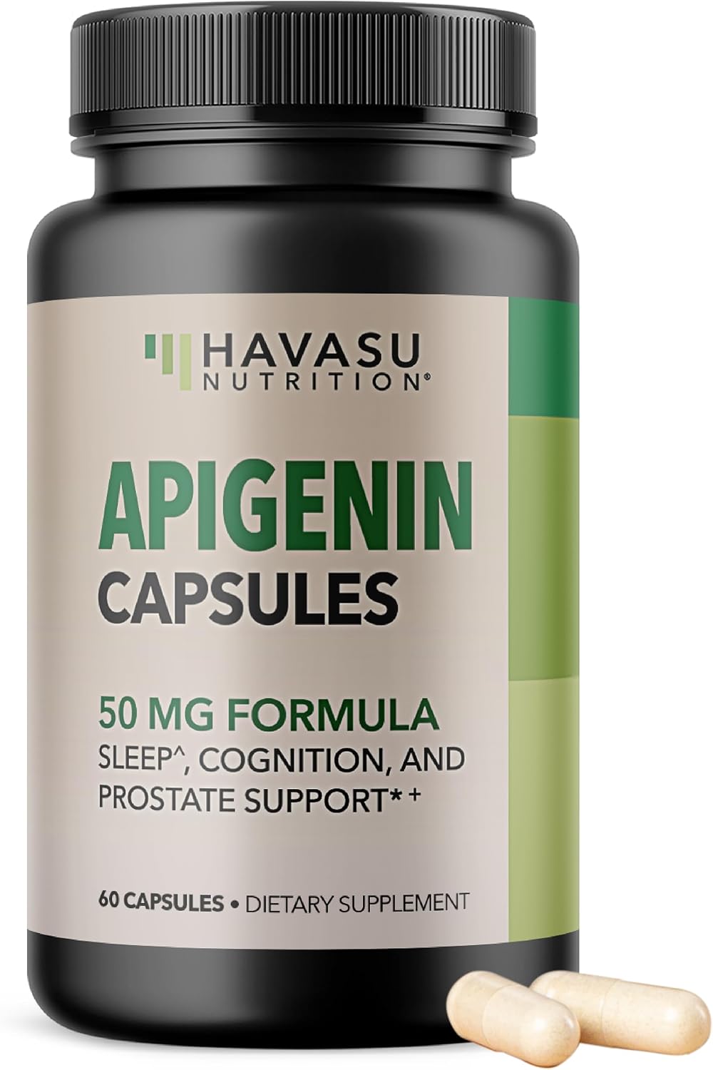 Apigenin Capsules 50mg, 60 Count, Sleep & Cognitive Support Supplement | Melatonin-Free Sleep Support, Chamomile Flavonoid for Relaxation & Cognitive Function, Vegan, Non-GMO, 2-Month Supply