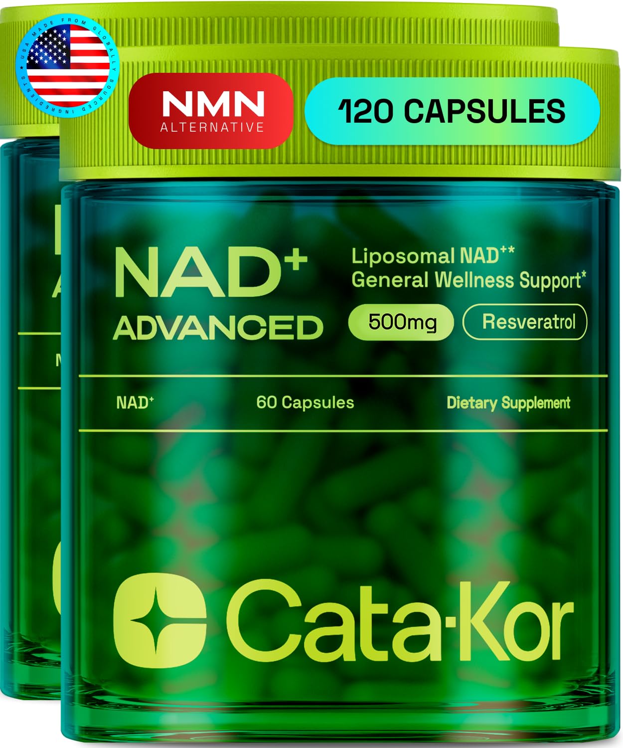 Cata-Kor Liposomal NAD+ Supplement with Resveratrol – Advanced NAD Resveratrol