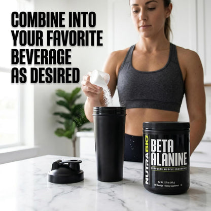 NutraBio Beta Alanine Pre-Workout Supplement - Beta Alanine Powder- 360g Powder