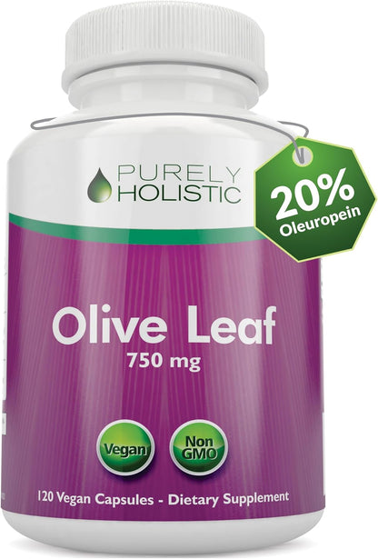 Olive Leaf Extract Capsules 750mg, 4 Month Supply, 20% Oleuropein, Vegan | High-Strength Antioxidant Support for Immune Health, Extracted from Egyptian Olive Leaves, Non-GMO, Once-Daily, 120 Capsules