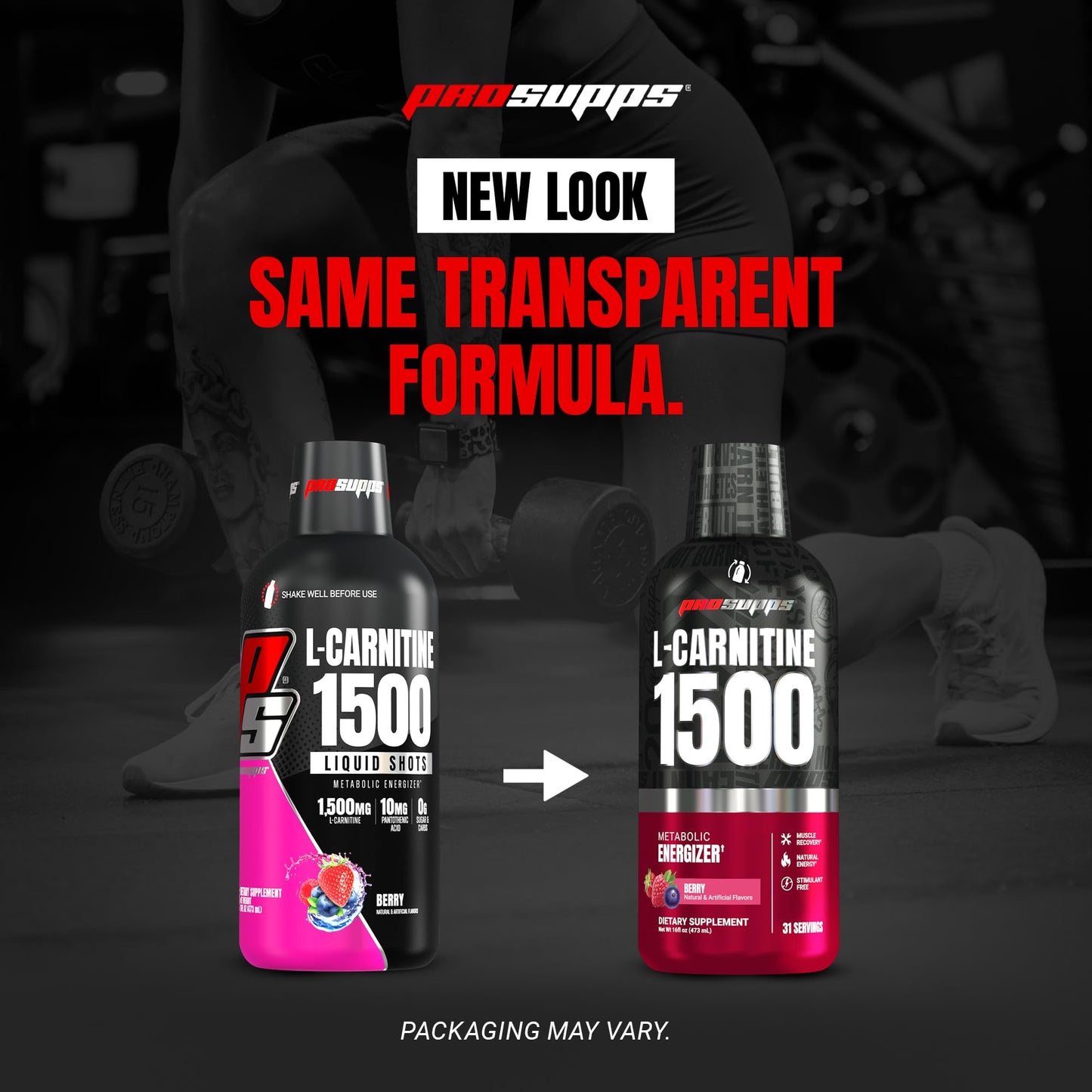 ProSupps L-Carnitine Liquid 3000, Stimulant-Free Liquid Shots for Men & Women - Clean Workout Drink for Energy, Performance & Muscle Recovery - No Sugar, No Carbs - 31 Servings, Berry