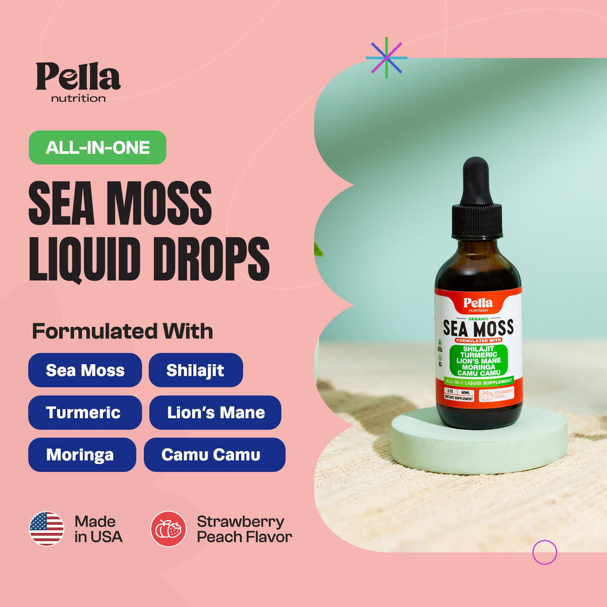 Sea Moss & Himalayan Shilajit Supplement - Enhanced with Turmeric, Lion's Mane