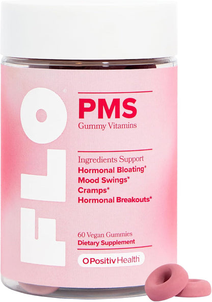 FLO PMS Gummies for Breakouts, Bloating, Cramps, & Mood – 30-Day Supply