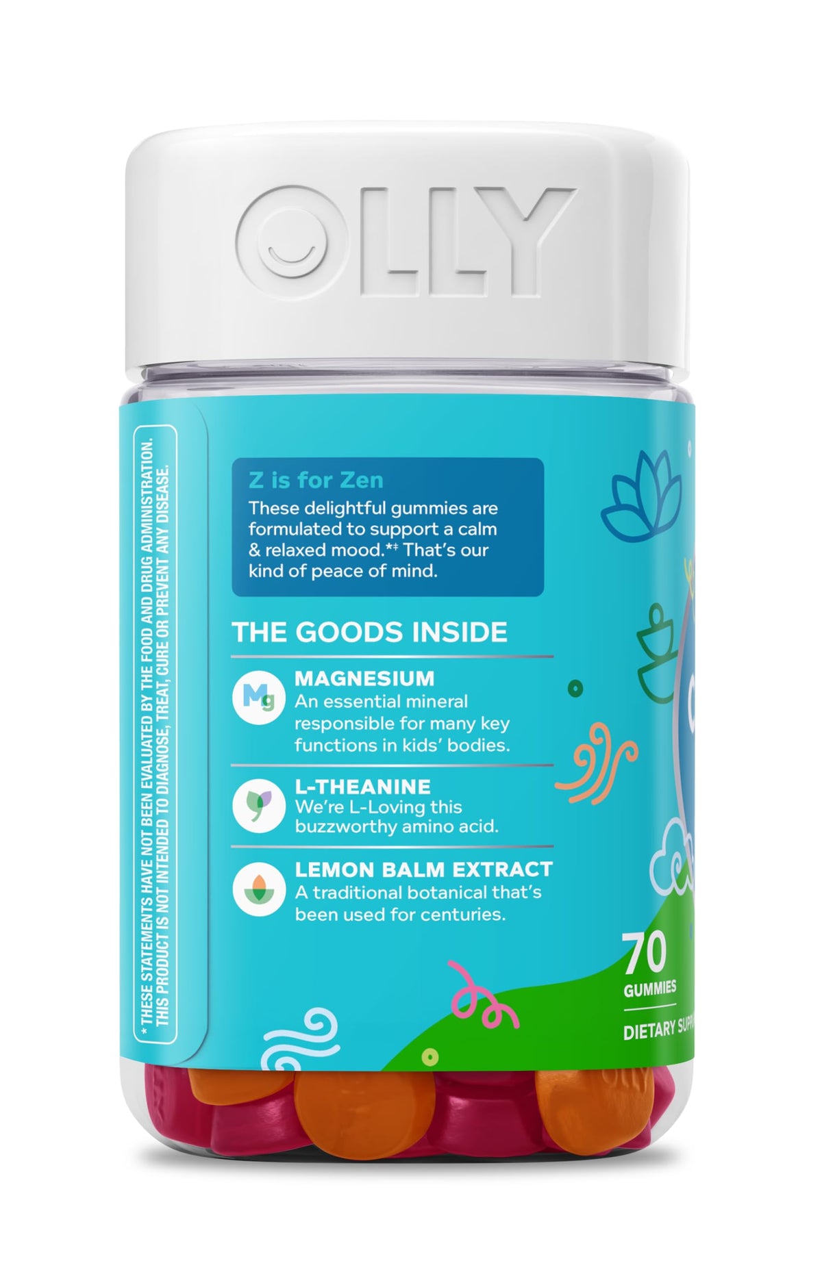 OLLY Kids Chillax, for a Calm and Relaxed Mood,* Magnesium - 50 Count