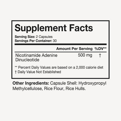 Terra Health Essentials NAD+ - Cellular Energy, Metabolic Repair, Healthy Aging of Heart, Brain & Muscle - All Natural, 30 Day Supply