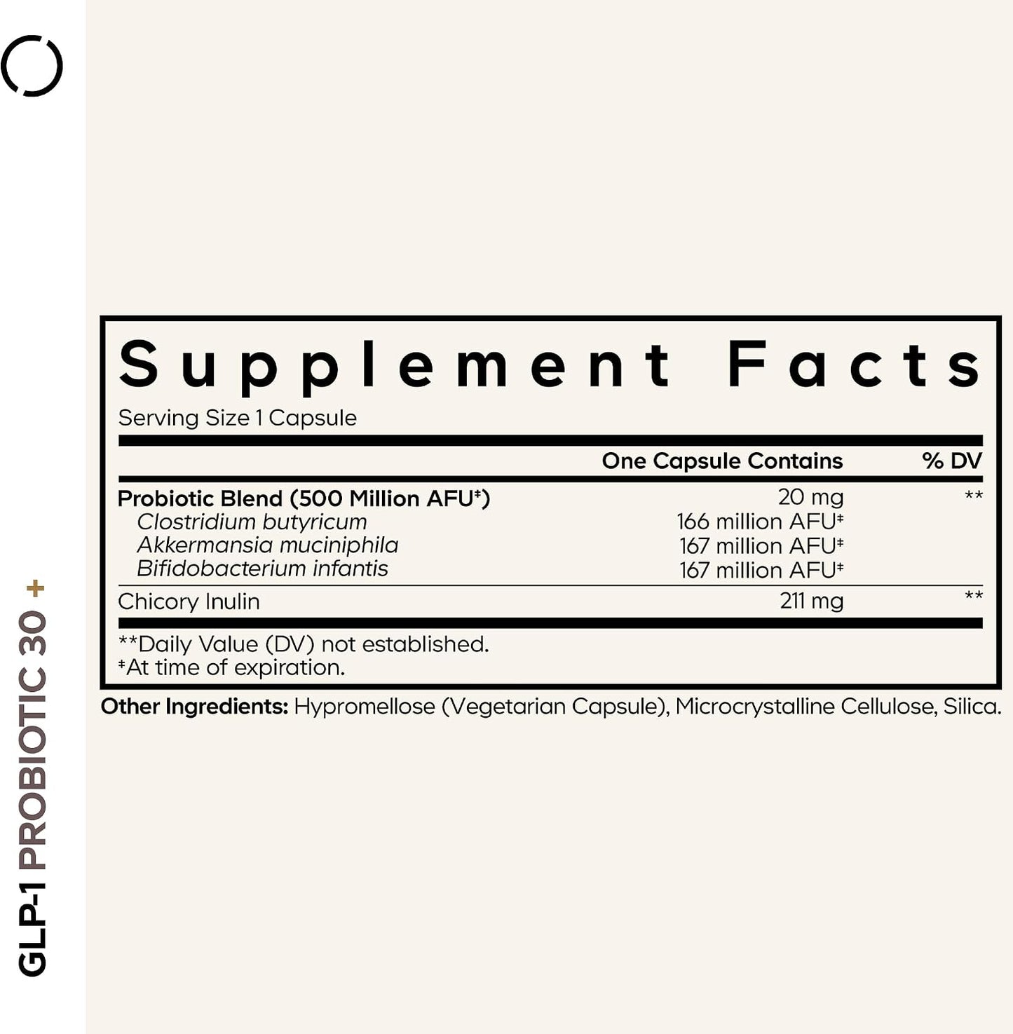 Codeage GLP-1 Probiotic+, Akkermansia, 500M AFU, Prebiotic, 30 Capsules | Probiotics 500 million AFU with Akkermansia, Clostridium butyricum and Bifidobacterium, plus chicory inulin.