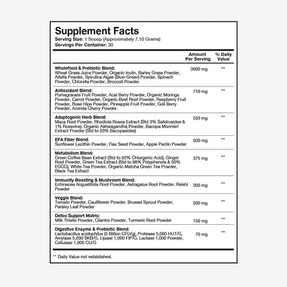 Terra Health Essentials® Super Greens | Organic Superfood Greens Powder | Gluten-Free Gut-Friendly Probiotics | 30 Servings