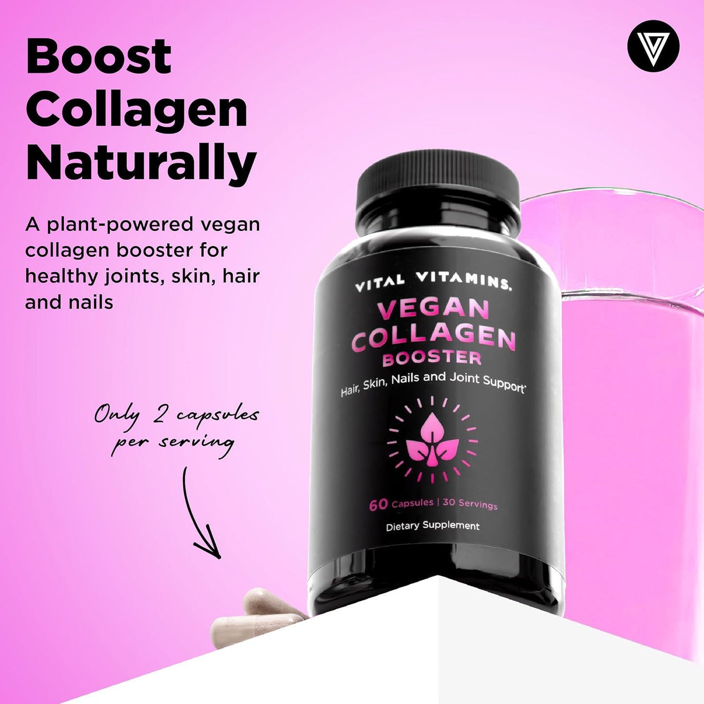 Vital Vitamins Vegan Collagen Booster 60 ct + Hyaluronic Acid Capsules 60 ct