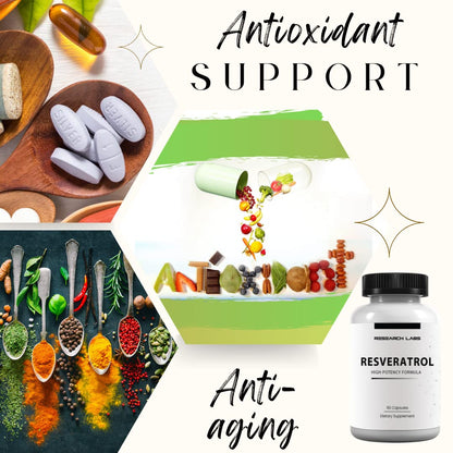 Research Labs 2X Potency Micronized Resveratrol Supplement 2 Fer 1 Ad - 1200mg Per 2 Capsules, 120 Total - Potent Antioxidants Supplement, Trans Resveratrol for Heart Health