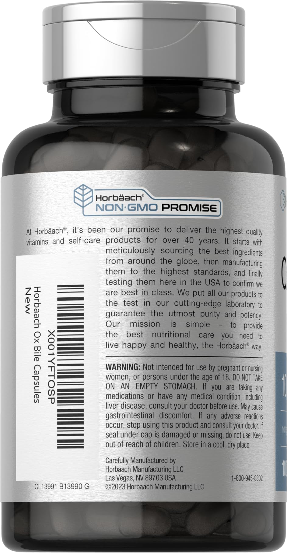 Ox Bile 1000 mg 100 Capsules | Digestive Enzymes Supplement | Non-GMO & Gluten Free