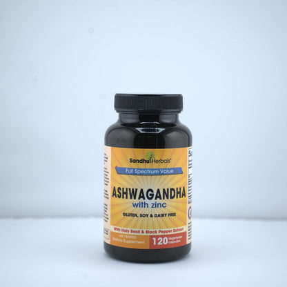 Organic Ashwagandha Capsules 120 Count | 4 in 1 with Zinc, Black Pepper & Holy Basil Extract | Immune Health, Extra Strength Stress, Mood & Energy Support | Non-GMO | For Men & Women | 2 Month Supply