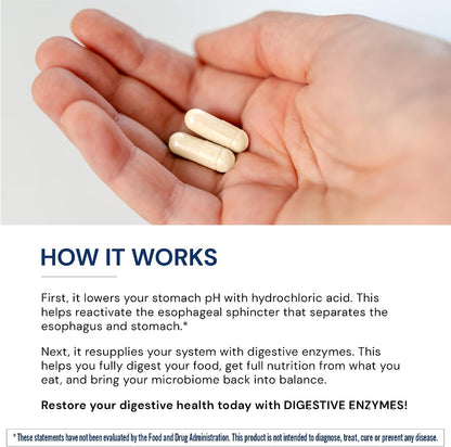 BodyHealth Digestive Enzymes Full Spectrum Digestive Support (180 caps), Betaine, Pepsin, Pancreatin BPP Loaded with Enzymes and Probiotics, Relief for Stomach Bloating, Heartburn, Gas, Constipation