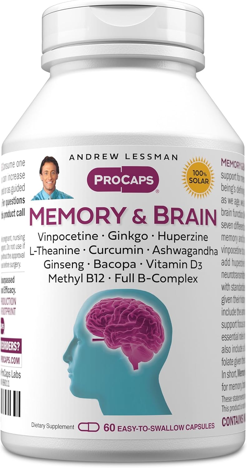 ANDREW LESSMAN ProCaps Memory & Brain Botanical Formula, 60 Capsules