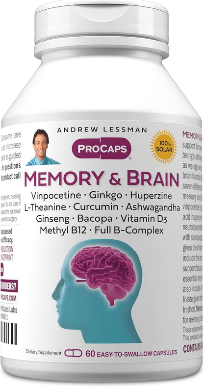 ANDREW LESSMAN ProCaps Memory & Brain Botanical Formula, 60 Capsules
