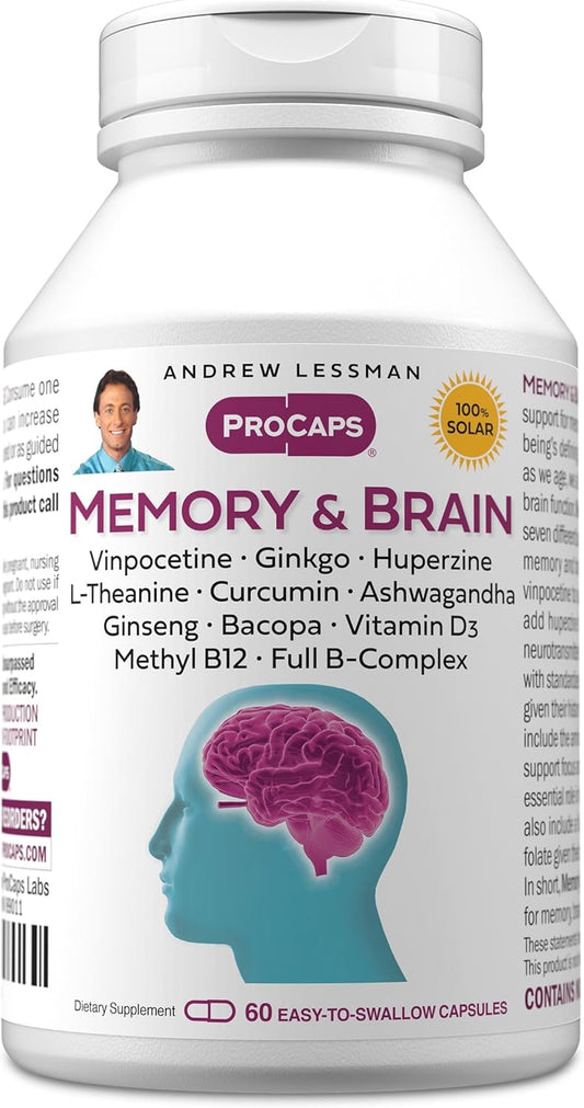 ANDREW LESSMAN ProCaps Memory & Brain Botanical Formula, 60 Capsules