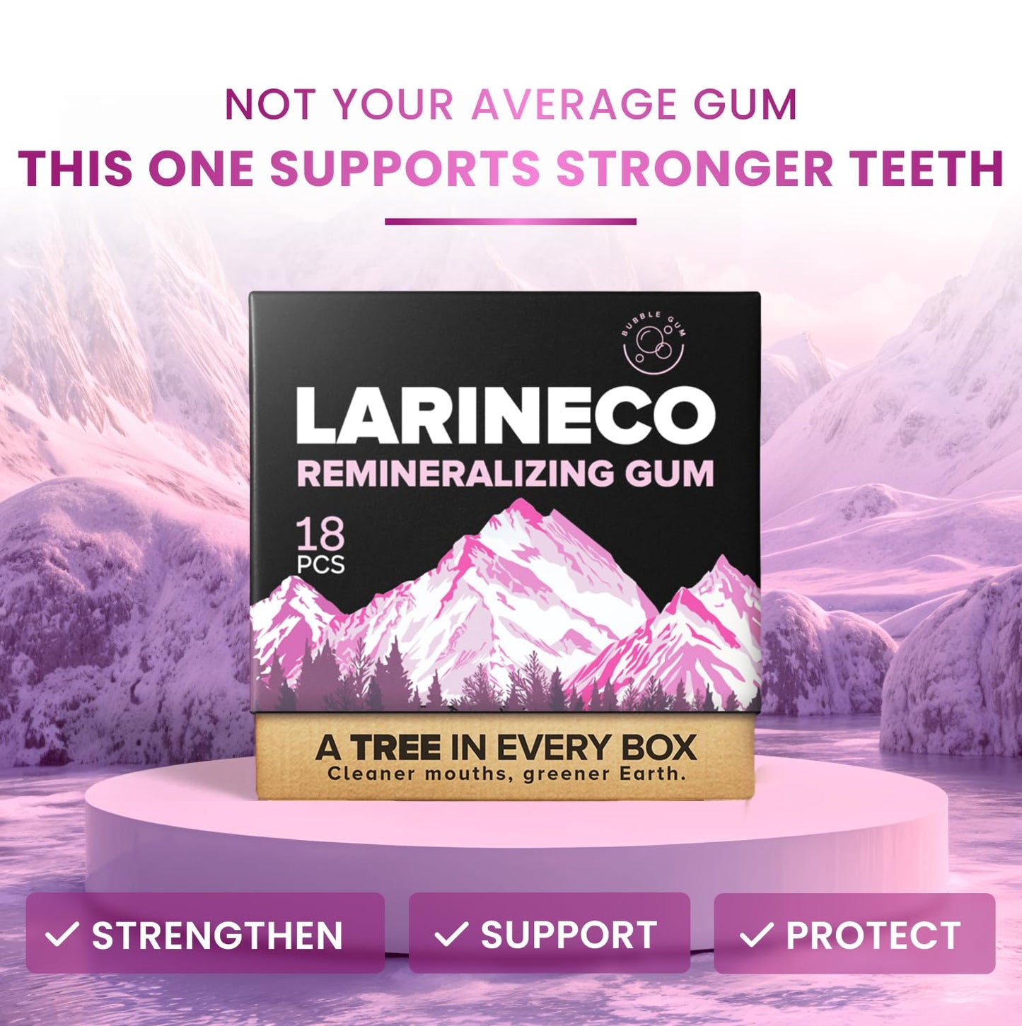 Larineco Remineralizing Gum with Nano Hydroxyapatite & Xylitol – Sugar-Free Xylitol Gum – Plastic-Free, Dye-Free, Aspartame-Free – Natural Base – 36 Pieces, Mastic Mint