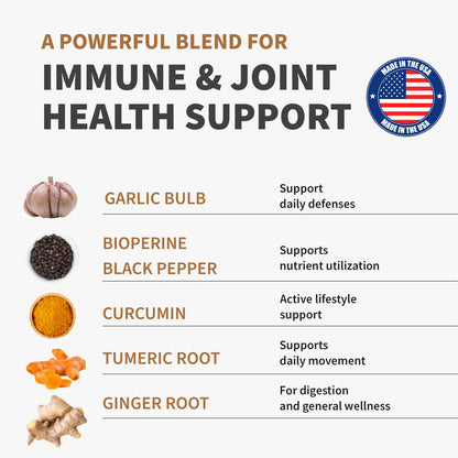 MEDCHOICE 4-in-1 Turmeric Joint Support with Garlic & BioPerine, 120ct