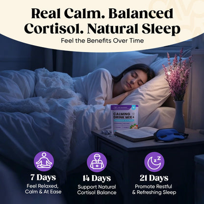 Venture Pal Calm Drink Mix, 12-in-1 Cortisol Reducer & Sleep Aid | Magnesium Glycinate, Ashwagandha, L-Theanine & Vitamin D, Calm Magnesium Powder for Relax & Focus, No Sugar, Non GMO