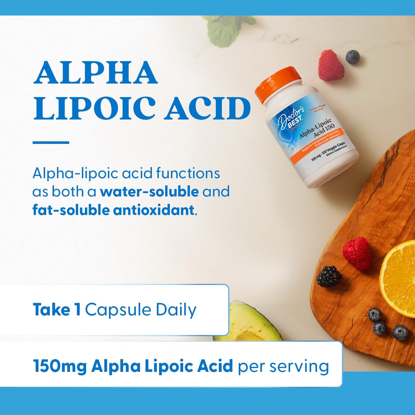 Doctor's Best Alpha Lipoic Acid Supplement 600mg - Alpha-Lipoic Acid Caps for Men & Women, ALA Antioxidant Support for Nerve Health, Aids in Cellular Function, Non GMO, Gluten Free - 60 Veg Capsules