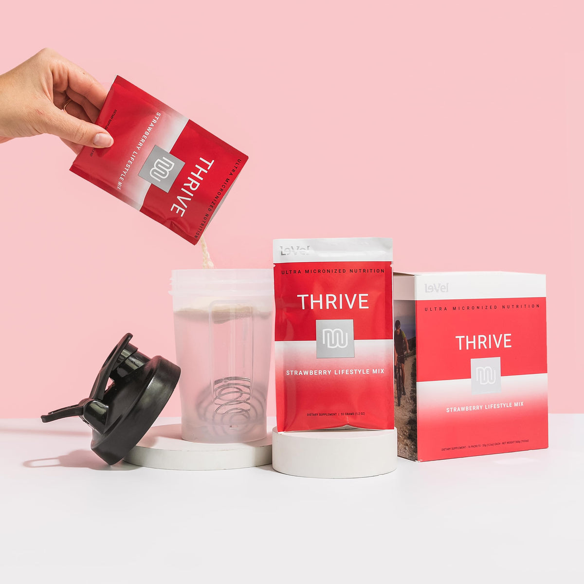 Le-Vel Thrive 2.0 Premium Strawberry Protein Shake for Men & Women | Strawberry