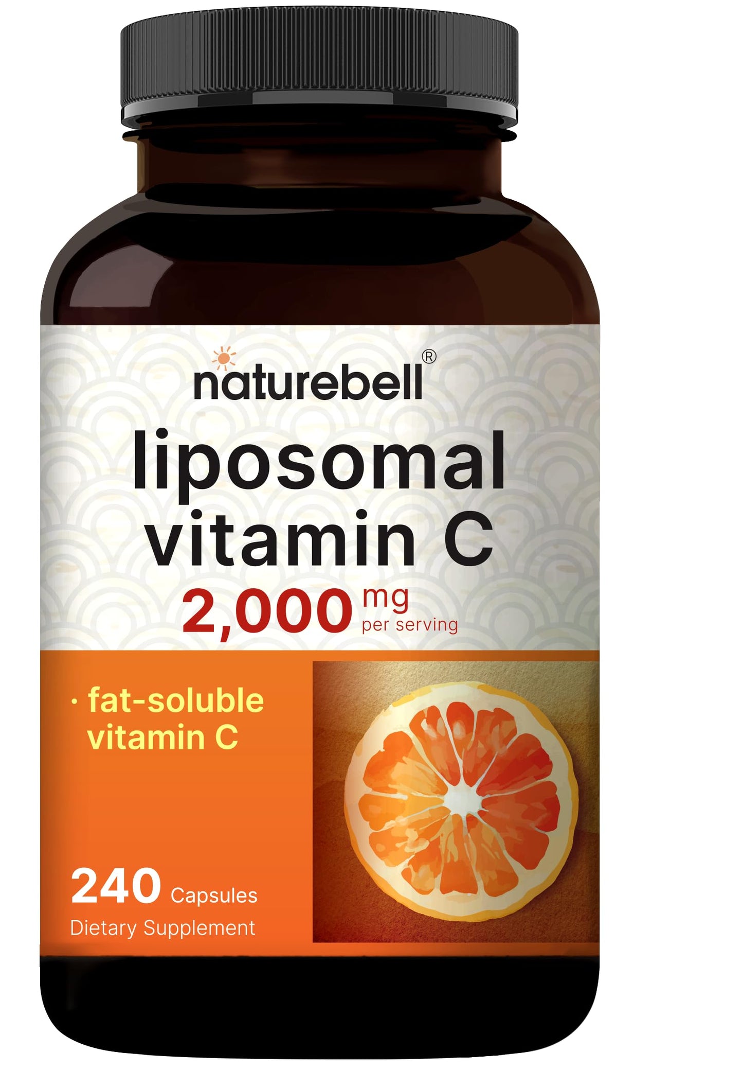 NatureBell Liposomal Vitamin C 2,000mg Per Serving, 240 Capsules | Fat-Soluble Vitamin C – Daily Vitamin Supplement for Men & Women – Non-GMO, Gluten Free