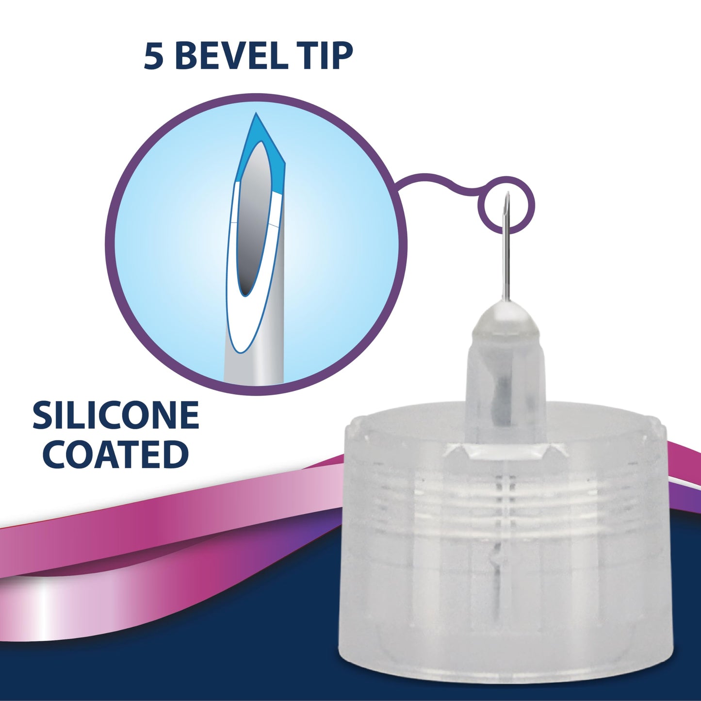 TRUEplus 5-Bevel Sterile Pen Needles, 32G x 4mm (5/32 Inch), 50 Count | For Use with Pen Injection Device, Single-Use Needles, Compatible Thread with Major Pen Devices, Silicone Coated