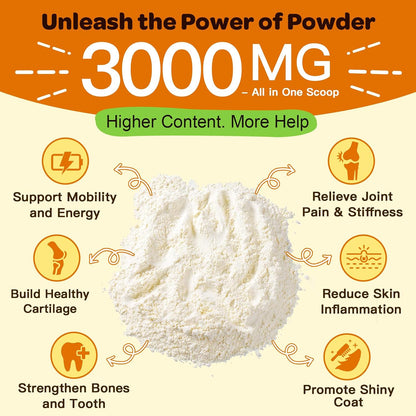 NATURE TARGET Glucosamine for Dogs Powder, Hip & Joint Supplement, 9.52 oz | With Chondroitin, MSM, Turmeric & Omega 3, Supports Hip & Joint Mobility, Joint Pain Relief, for Small, Medium & Large Breeds