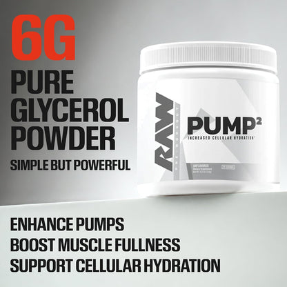 RAW Pump2 Pre Workout | Glycerol Pump Pre Workout Supplement, Pair Pump Supplement for Best Results Or Any Preworkout Powder | Enhanced Hydration and Boost Energy | Unflavored (20 Servings)