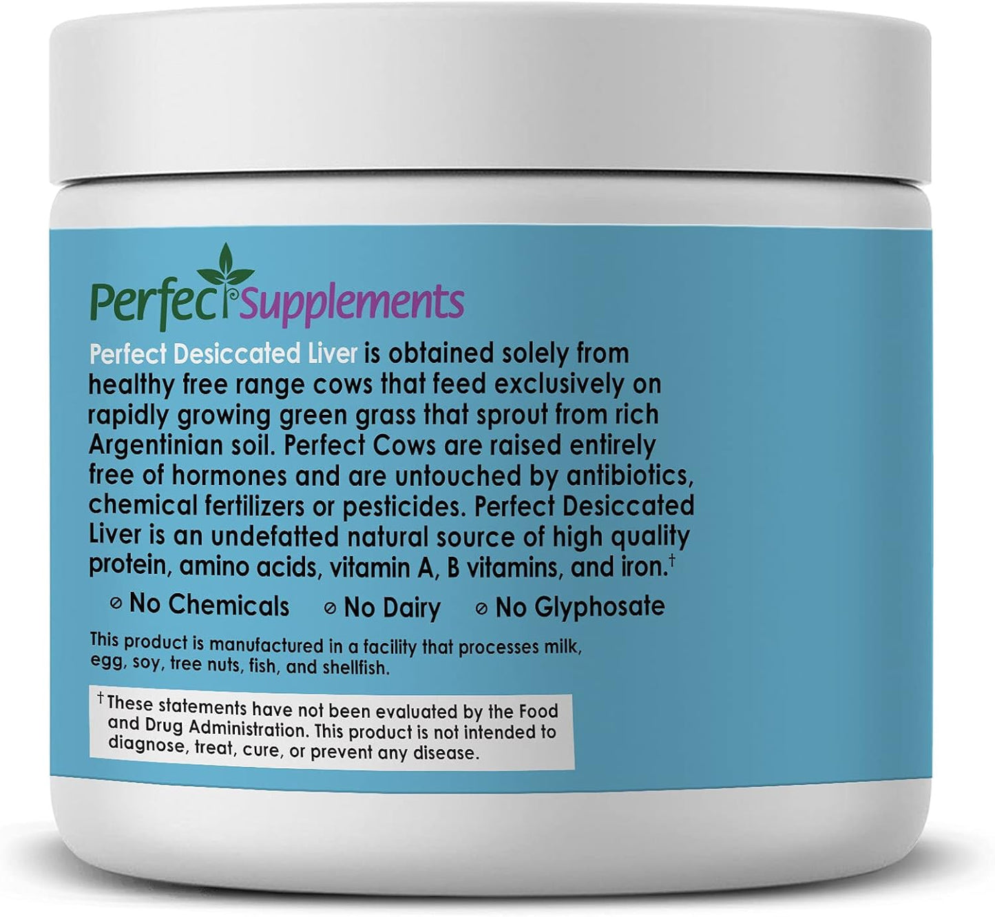 Perfect Supplements – Perfect Desiccated Liver Powder – 180 Grams – Undefatted Beef Liver – Natural Source of Protein, Iron, Vitamins A & B