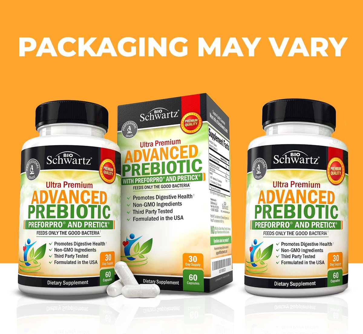 Advanced Prebiotic Fiber | Fast Acting Gut Health Supplement | 60 Capsules