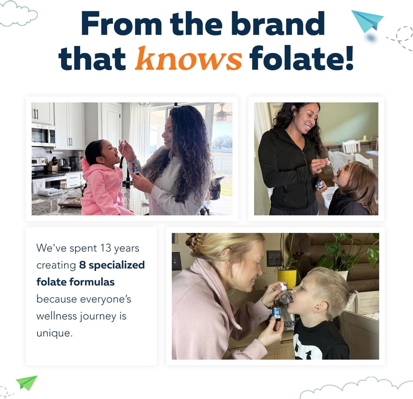 Organic FolinicActive Kids - Folinic Acid + B12, B6 & B2 Cofactors - Gentle Methylation Support for Mood, Energy & Cognition, Age Adjustable Dosing for Kids 1-18, Non GMO, Vegan, Berry Flavor (60mL)