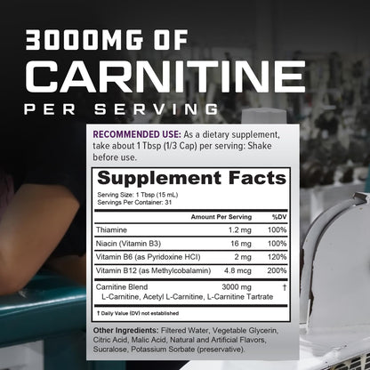 Cutler Nutrition Liquid L-Carnitine Fat Burner with Acetyl L-Carnitine | Sour Gummy Worm, 16 fl oz | Triple-Form Liquid with L-Carnitine Tartrate for Energy, Metabolism, Recovery and Workout Support