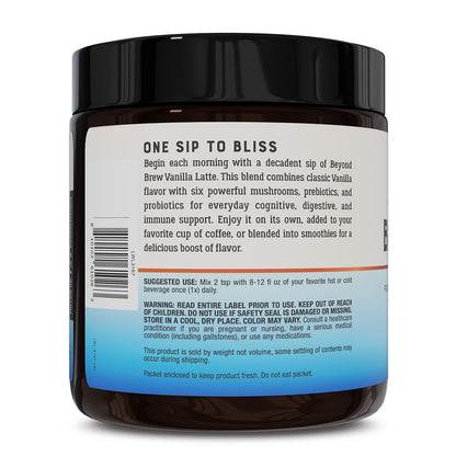 Live Conscious Beyond Brew - Coffee Alternative - Low Caffeine - Mushroom Complex w/Lion’s Mane, Reishi, Cordyceps & Chaga for Sustained Focus, Energy & Immunity - w/Prebiotics & Probiotics - 30