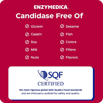Enzymedica Candidase, Enzymes for Gentle Cleansing Support for Men & Women, Blended for Gut & Microbiome Health with Cellulase and Protease, 42 Count