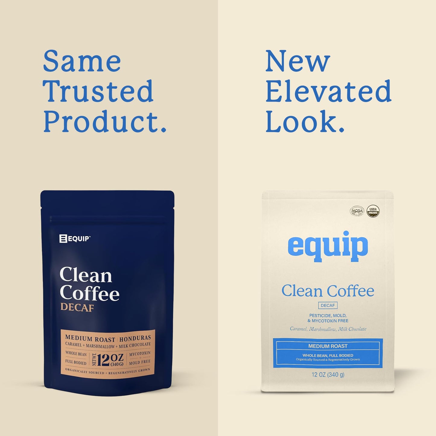 Equip Foods Clean Coffee | Gold Standard, Certified Organic, Fair Trade, Regenerative | Medium Roast, Whole Bean, Nicaragua | Brown Sugar+Chocolate+Citrus