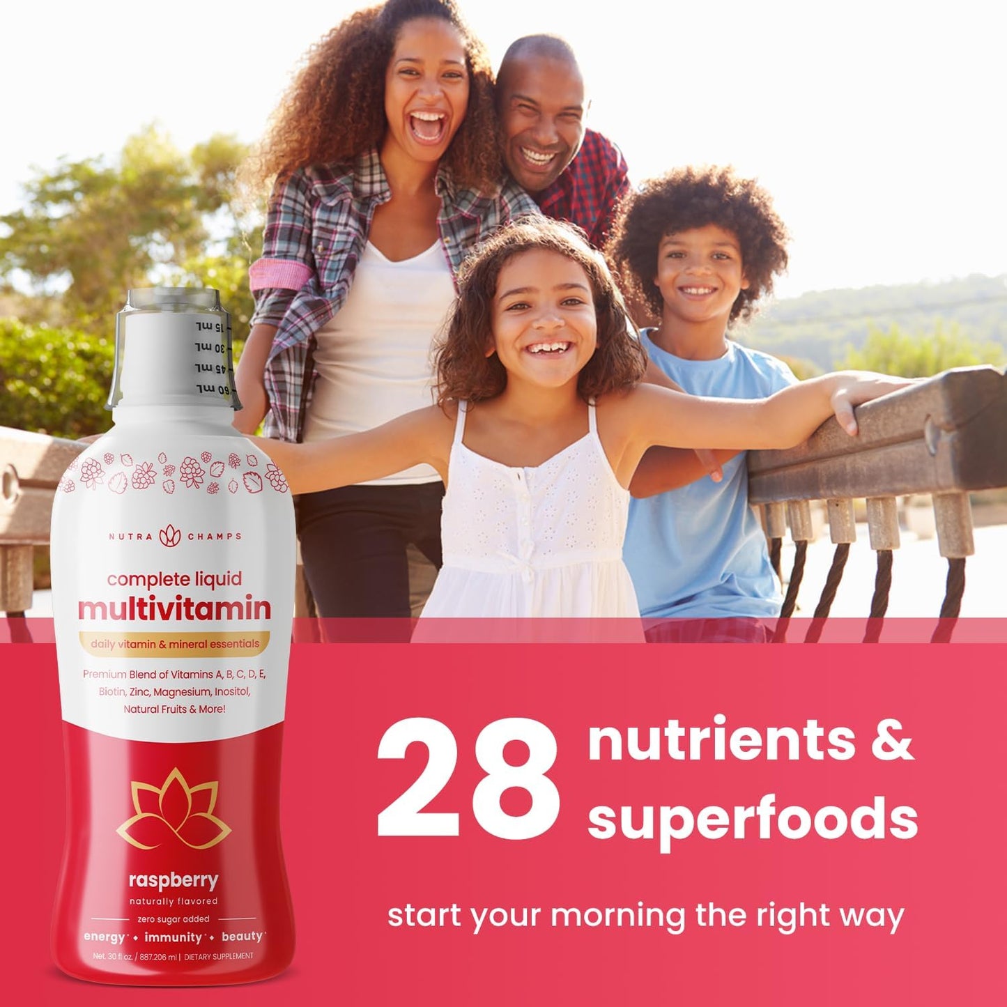 NutraChamps Complete Liquid Multivitamins | No Added Sugar | Vitamins for Women | Vegan Liquid Vitamin Multimineral Supplement | Energy, Immunity & Beauty
