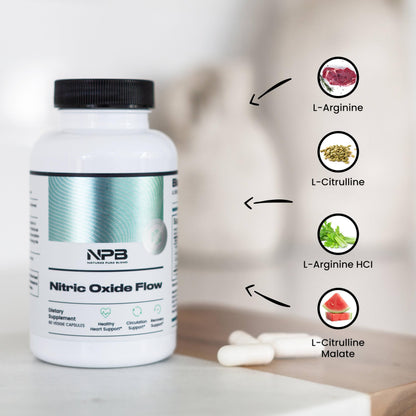 Nature's Pure Blend Nitric Oxide Supplement L-Arginine - Blood Pressure Support Capsule