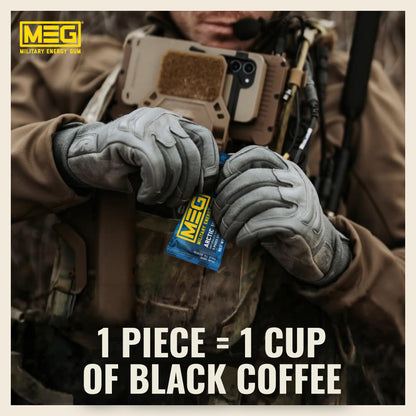 MEG Military Energy Gum, Multi Flavors | Caffeine Gum - Pack of 3, 15 Count