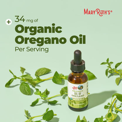 MaryRuth Organics Oregano Oil Drops | 6 Month Supply | USDA Organic Oil of Oregano Liquid | Herbal Blend for Immune Support | Digestive Health | Overall Health | Vegan | Sugar Free | Non-GMO | 1 Fl Oz