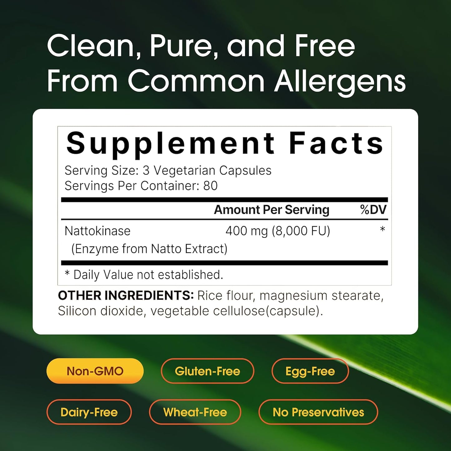 NatureBell Nattokinase - 240 Capsules - 8,000 FU Max Strength from Fermented Natto Extract - for Heart Health, Healthy Circulation & Daily Wellness Support*