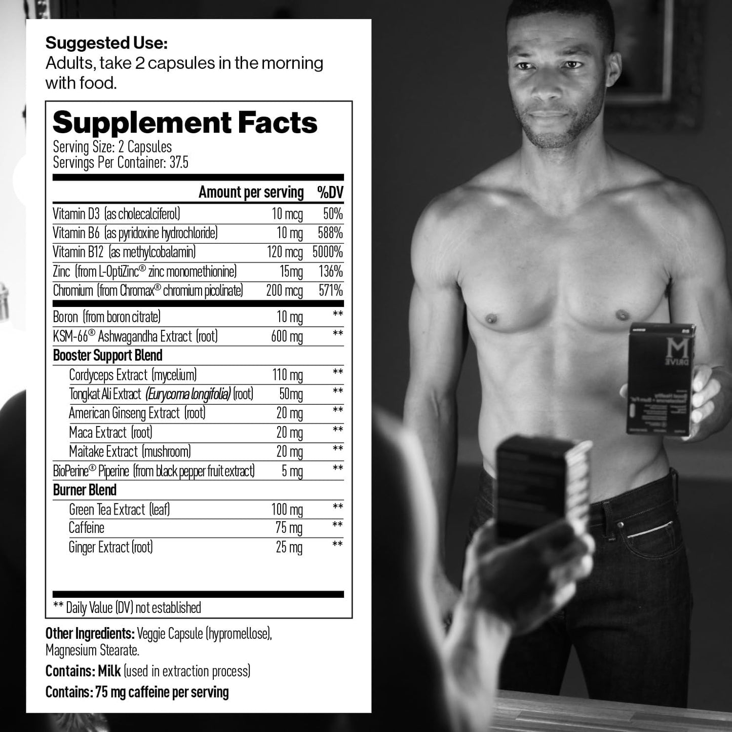 Mdrive Boost and Burn Testosterone Booster + Daily Multi Vitamin