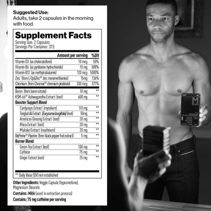 Mdrive Boost and Burn Testosterone Booster + Daily Multi Vitamin