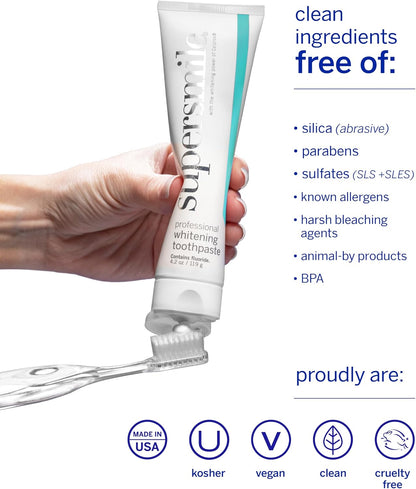 Supersmile Original Mint Whitening Toothpaste, 4.2 Oz, Calprox® + Fluoride