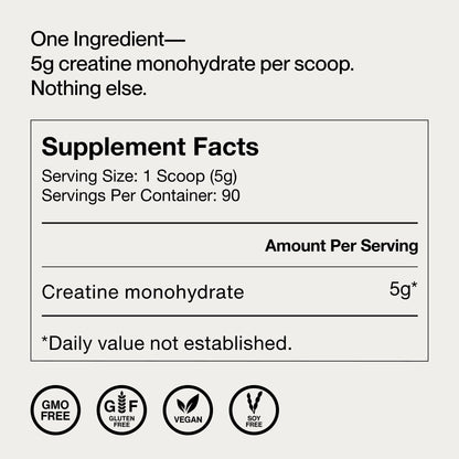 Momentous Creatine Monohydrate Powder - Creatine Powder - Supports Strength, Lean Muscle, & Recovery for Men & Women - NSF Certified for Sport - 5 g per Serving - 90 Servings